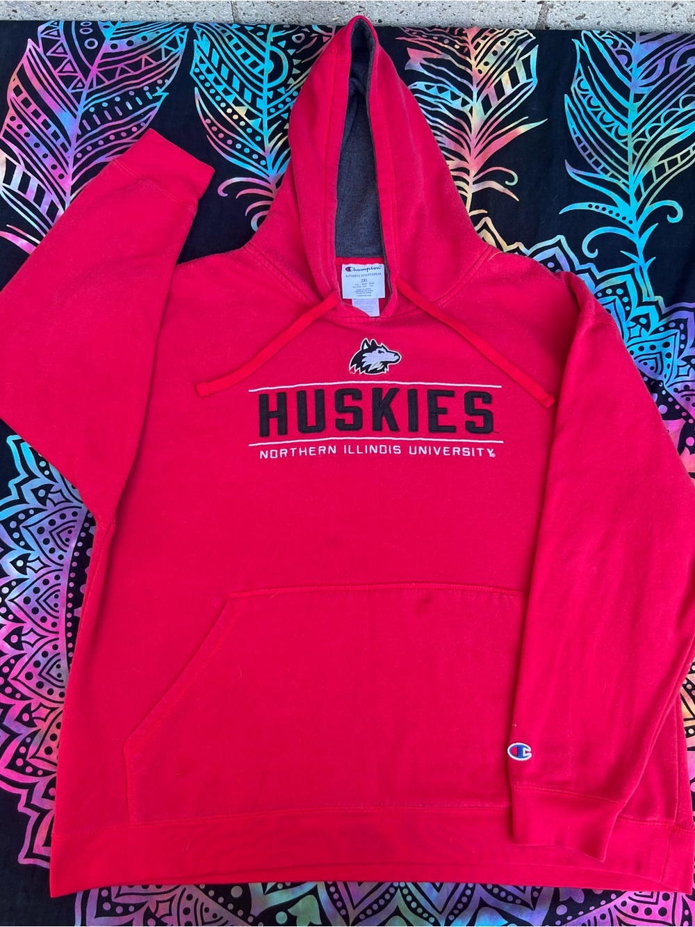 Champion Red Huskies Northern Illinois University Pullover Hoodie